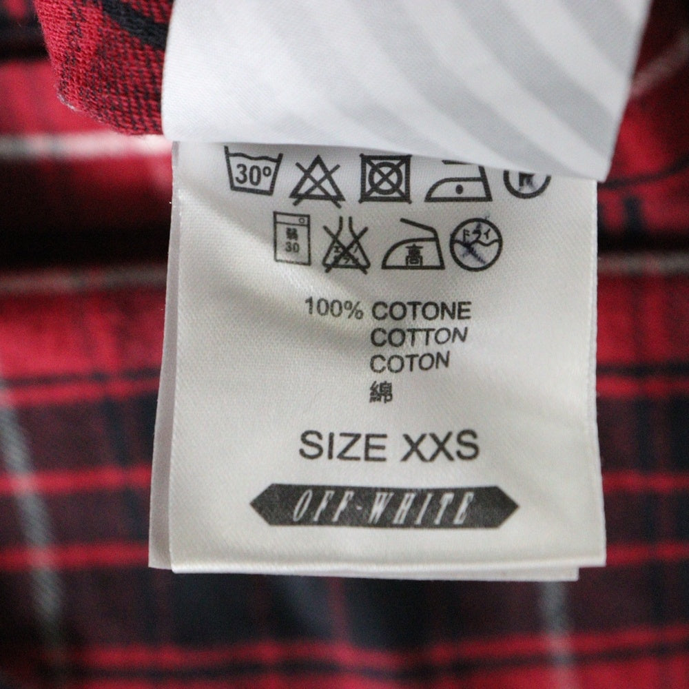 OFF-WHITE(オフホワイト) 16SS Check Shirt 長袖チェックシャツ ネルシャツ レッド OMBB037R19B97009