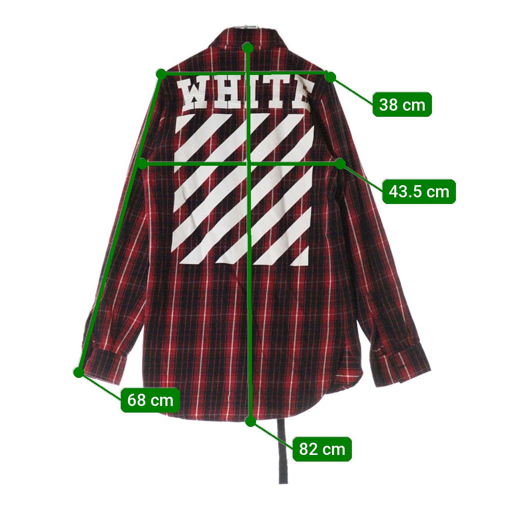 OFF-WHITE(オフホワイト) 16SS Check Shirt 長袖チェックシャツ ネルシャツ レッド OMBB037R19B97009