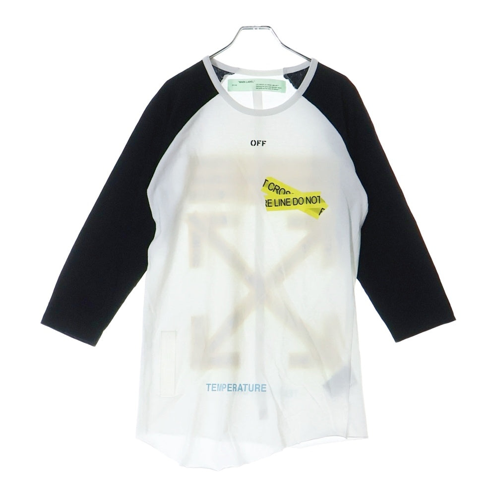 OFF-WHITE(オフホワイト) 18SS Temperature T-Shirt 七分丈 ラグランTシャツ ロンT ホワイト OMAB018S18185006
