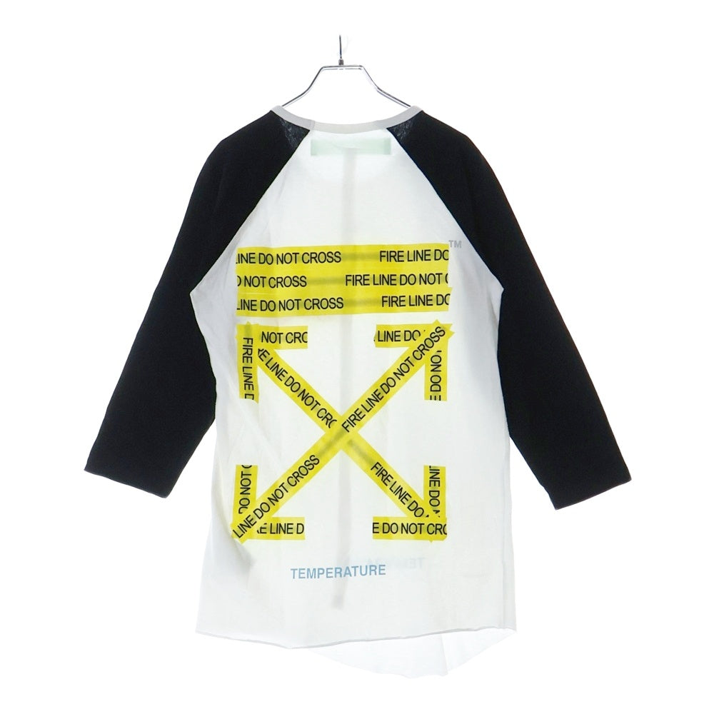 OFF-WHITE(オフホワイト) 18SS Temperature T-Shirt 七分丈 ラグランTシャツ ロンT ホワイト OMAB018S18185006