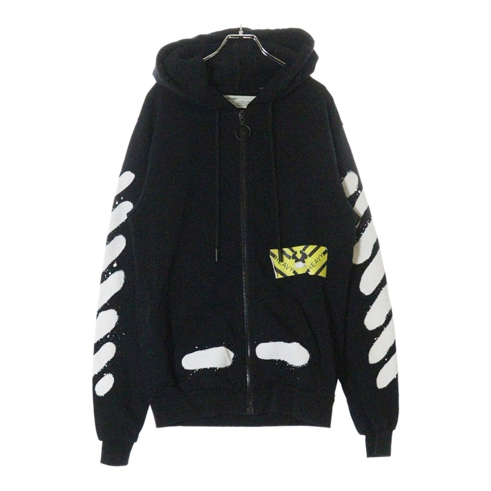 OFF-WHITE(オフホワイト) 17SS Spray Logo Zip Up Hoodie ジップアップスウェットパーカー フーディー ブラック