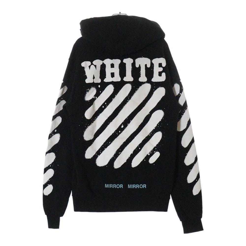 OFF-WHITE(オフホワイト) 17SS Spray Logo Zip Up Hoodie ジップアップスウェットパーカー フーディー ブラック