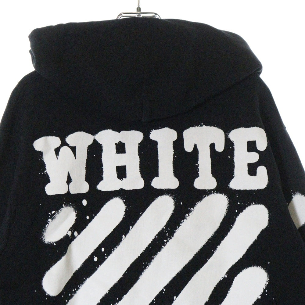 OFF-WHITE(オフホワイト) 17SS Spray Logo Zip Up Hoodie ジップアップスウェットパーカー フーディー ブラック