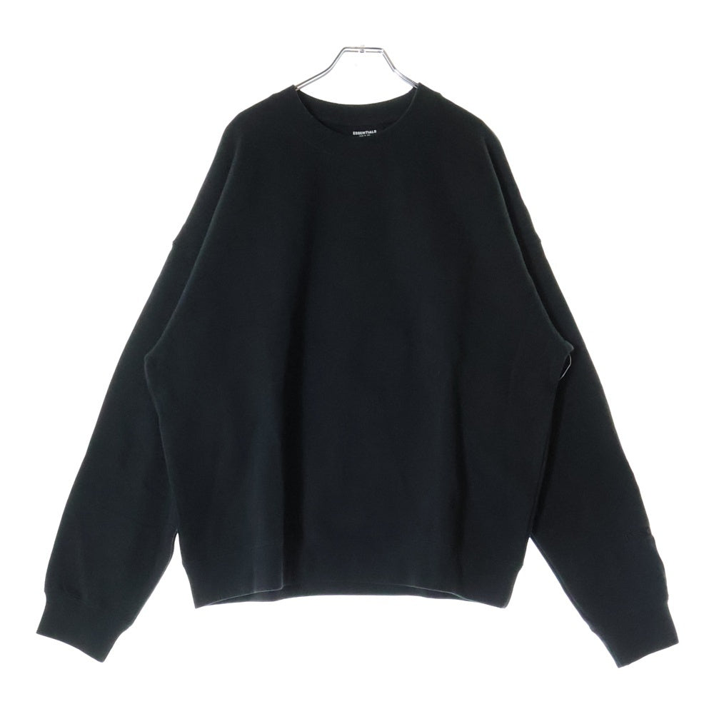 FEAR OF GOD ESSENTIALS(フィアオブゴッド エッセンシャルズ) SWEATSHIRT バックリフレクターロゴ クルーネックスウェットトレーナー ブラック