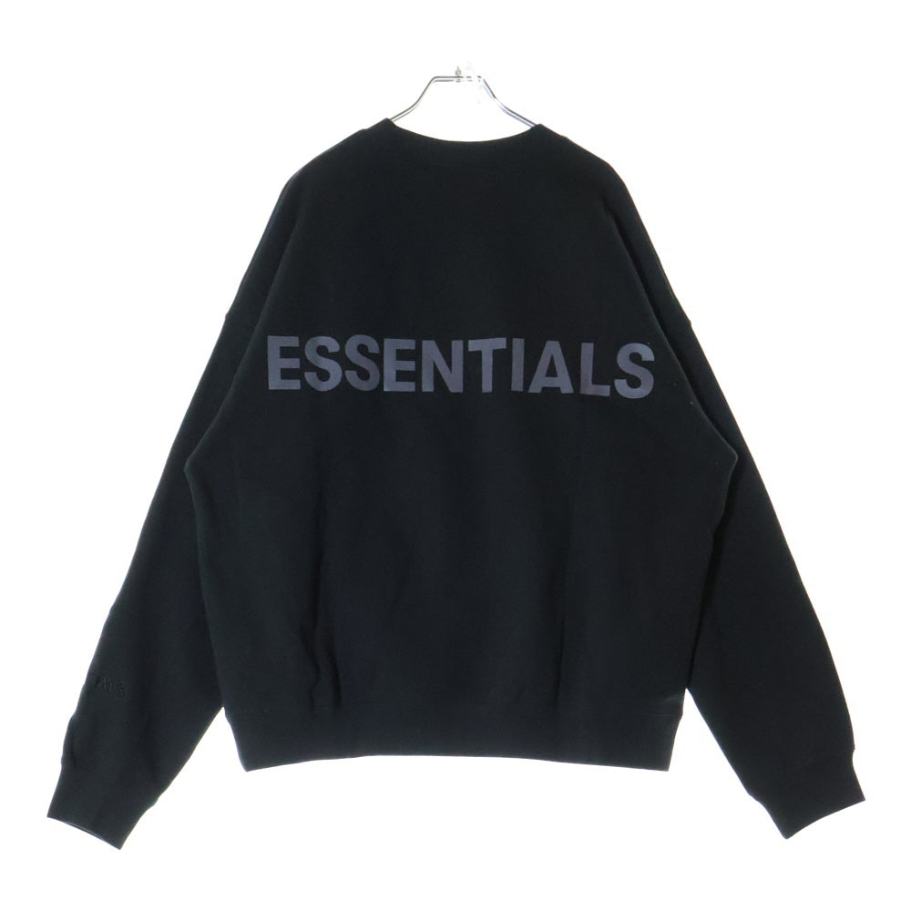 FEAR OF GOD ESSENTIALS(フィアオブゴッド エッセンシャルズ) SWEATSHIRT バックリフレクターロゴ クルーネックスウェットトレーナー ブラック