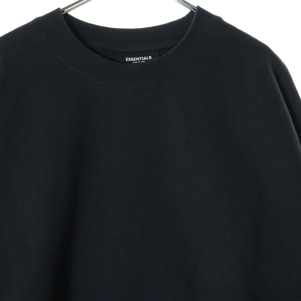 FEAR OF GOD ESSENTIALS(フィアオブゴッド エッセンシャルズ) SWEATSHIRT バックリフレクターロゴ クルーネックスウェットトレーナー ブラック