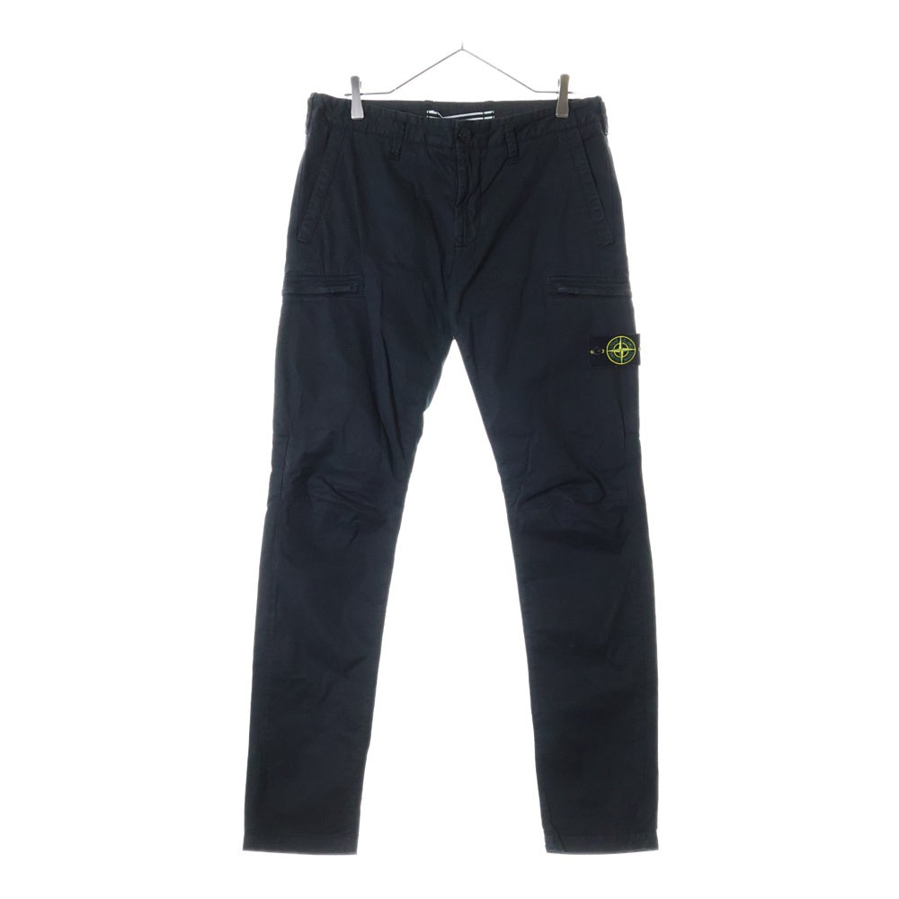 STONE ISLAND(ストーンアイランド) Cargo Pants ロゴワッペン ウォッシュド加工 カーゴパンツ ブラック 741532119