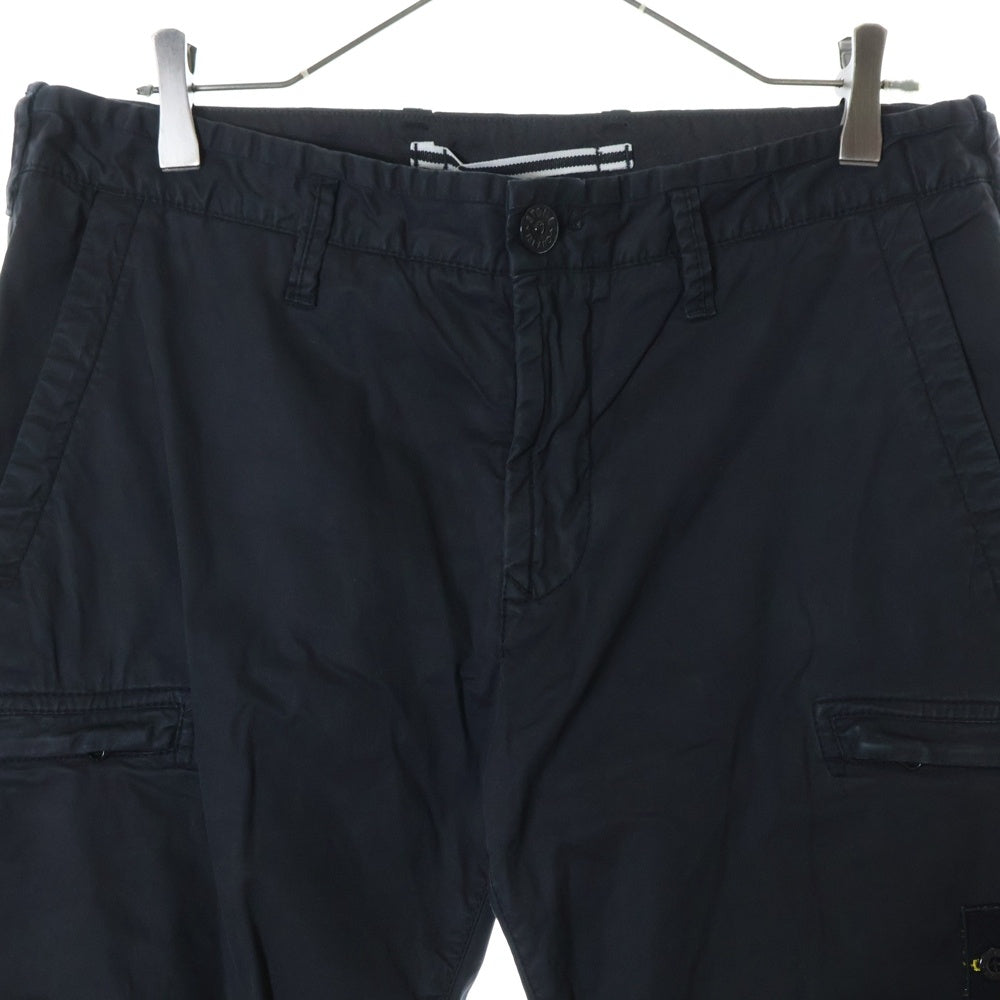 STONE ISLAND(ストーンアイランド) Cargo Pants ロゴワッペン ウォッシュド加工 カーゴパンツ ブラック 741532119