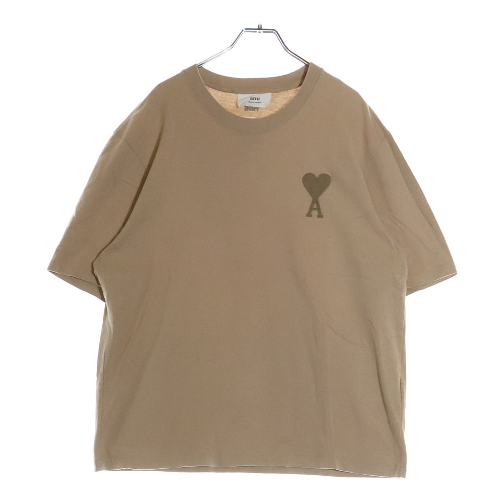 AMI Alexandre Mattiussi(アミアレクサンドルマテュッシ) T-Shirt ロゴ刺繍半袖Tシャツ ベージュ A21HJ128.726