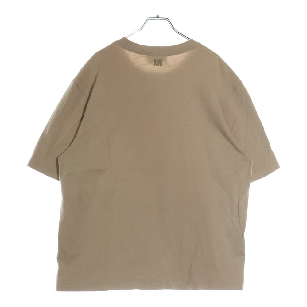 AMI Alexandre Mattiussi(アミアレクサンドルマテュッシ) T-Shirt ロゴ刺繍半袖Tシャツ ベージュ A21HJ128.726