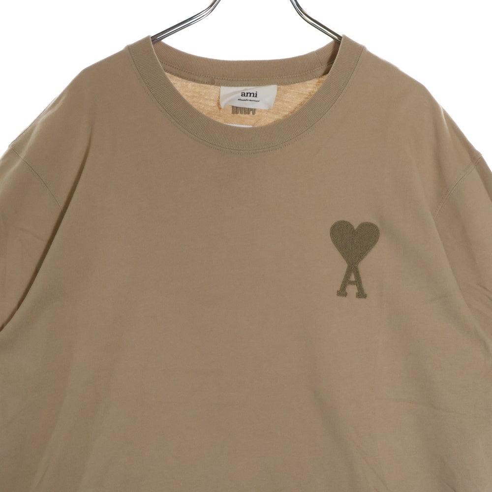 AMI Alexandre Mattiussi(アミアレクサンドルマテュッシ) T-Shirt ロゴ刺繍半袖Tシャツ ベージュ A21HJ128.726