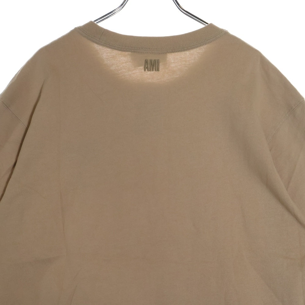 AMI Alexandre Mattiussi(アミアレクサンドルマテュッシ) T-Shirt ロゴ刺繍半袖Tシャツ ベージュ A21HJ128.726