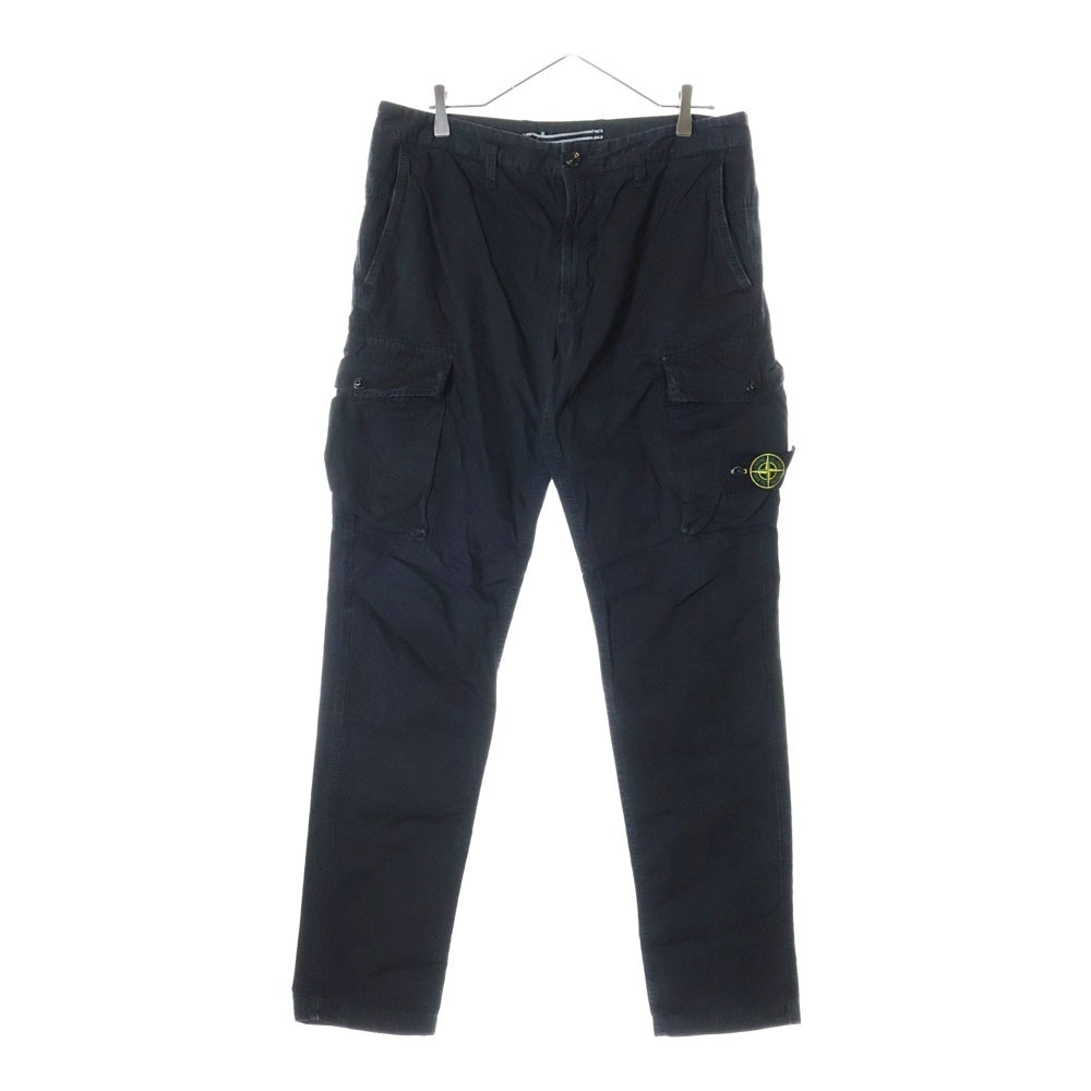 STONE ISLAND(ストーンアイランド) Old Effect Cargo Pants ロゴワッペン ウォッシュド加工 カーゴパンツ ブラック 7015318WA