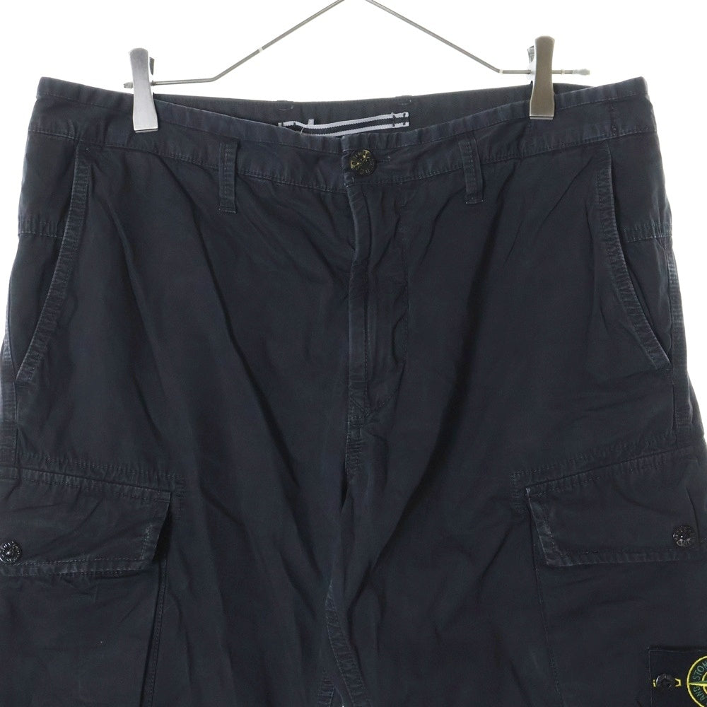 STONE ISLAND(ストーンアイランド) Old Effect Cargo Pants ロゴワッペン ウォッシュド加工 カーゴパンツ ブラック 7015318WA