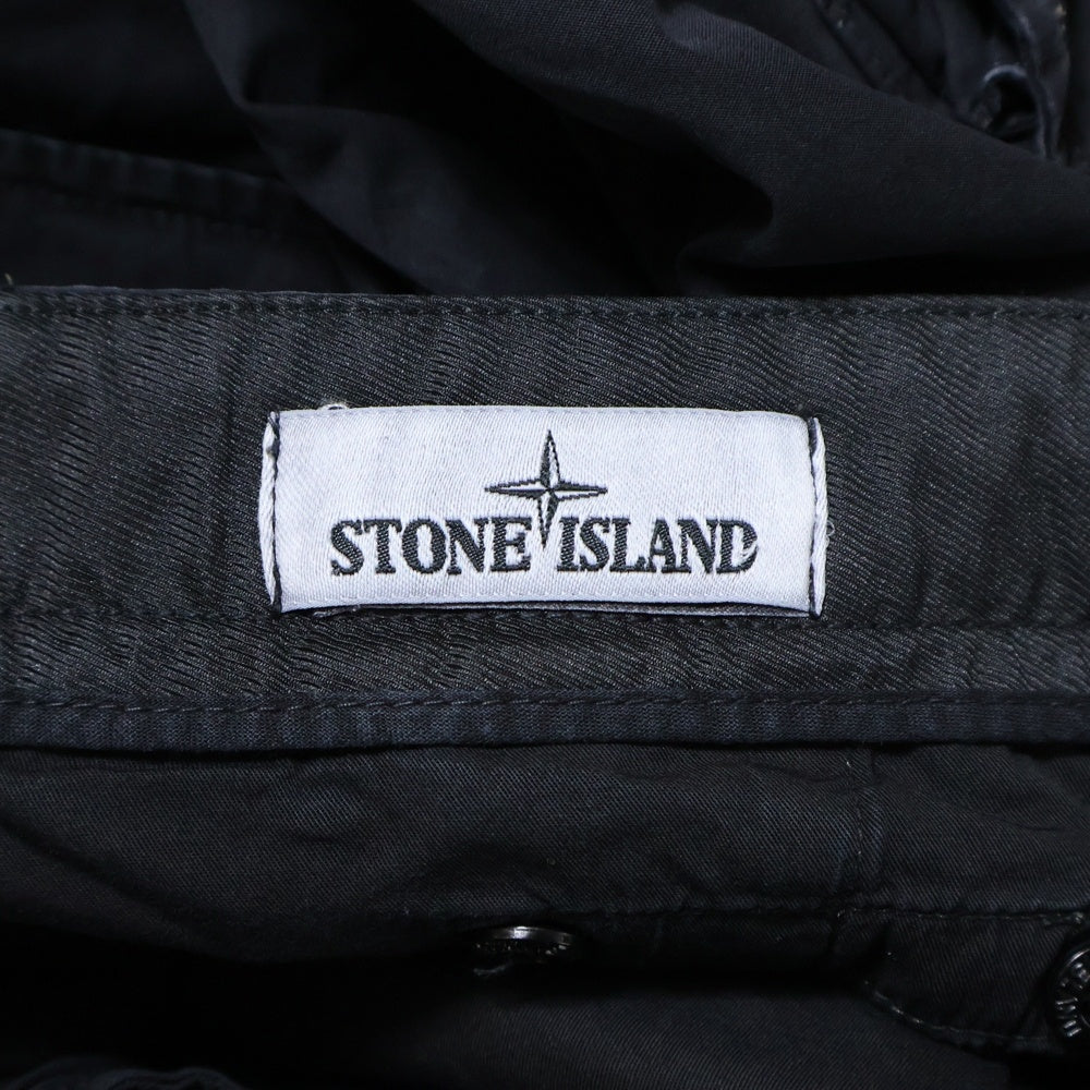 STONE ISLAND(ストーンアイランド) Old Effect Cargo Pants ロゴワッペン ウォッシュド加工 カーゴパンツ ブラック 7015318WA