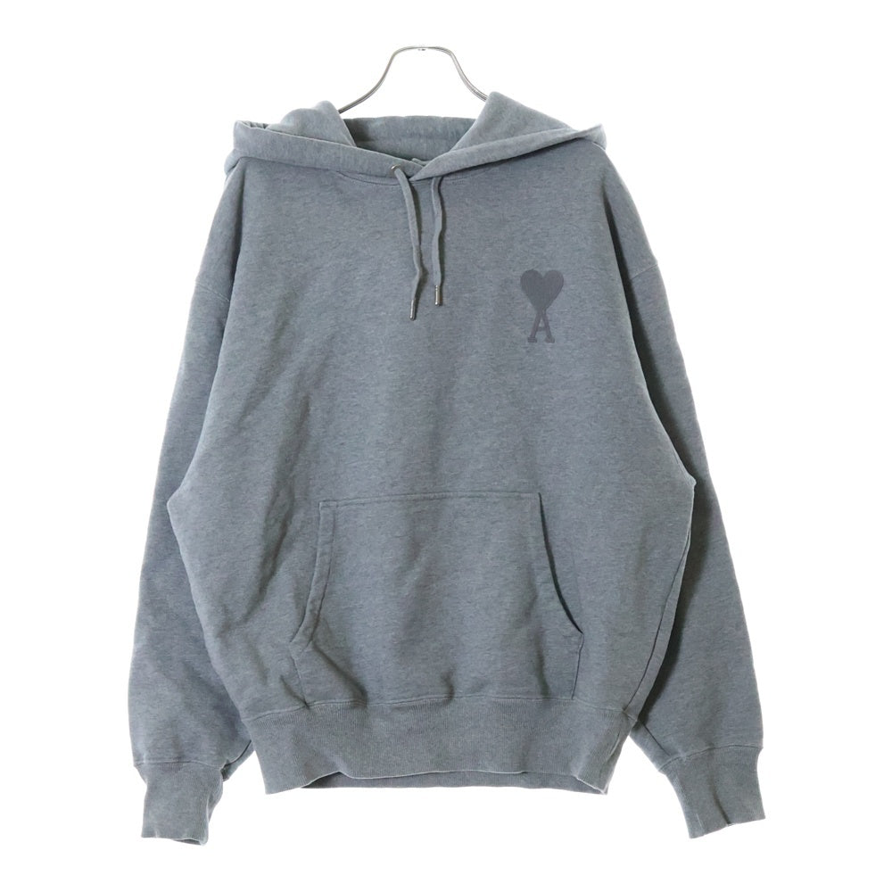 AMI Alexandre Mattiussi(アミアレクサンドルマテュッシ) Hoodie ロゴ刺繍 プルオーバースウェットパーカー フーディー グレー E21HJ058.747