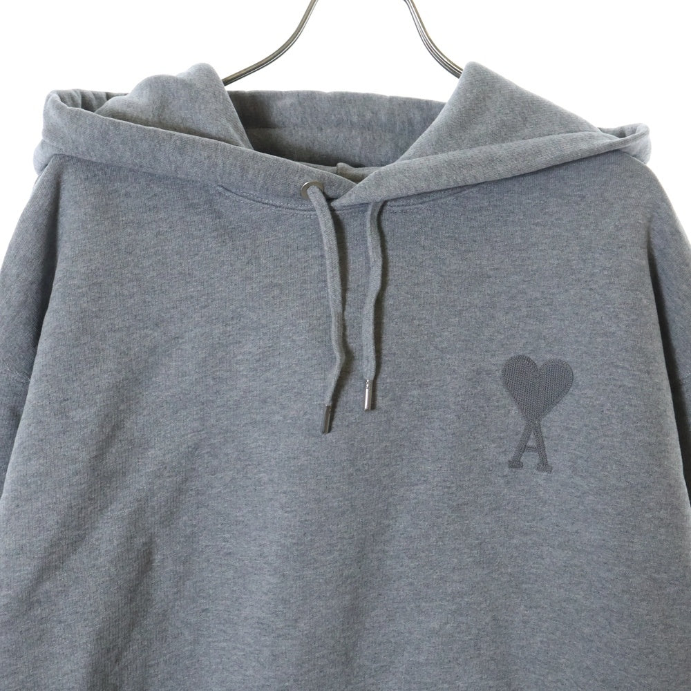 AMI Alexandre Mattiussi(アミアレクサンドルマテュッシ) Hoodie ロゴ刺繍 プルオーバースウェットパーカー フーディー グレー E21HJ058.747