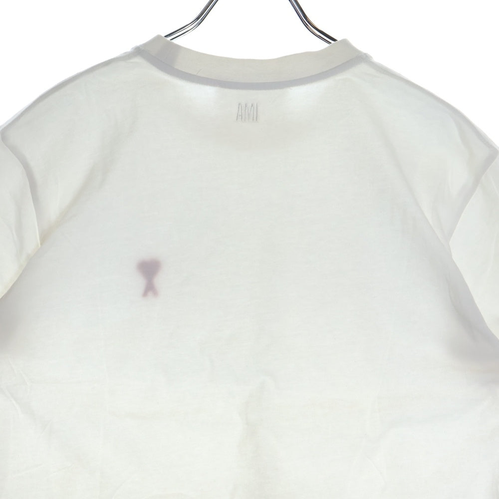 AMI Alexandre Mattiussi(アミアレクサンドルマテュッシ) AMI DE COEUR T-SHIRT ロゴ刺繍半袖Tシャツ ホワイト BFUTS001.724