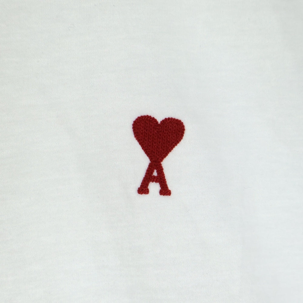 AMI Alexandre Mattiussi(アミアレクサンドルマテュッシ) AMI DE COEUR T-SHIRT ロゴ刺繍半袖Tシャツ ホワイト BFUTS001.724