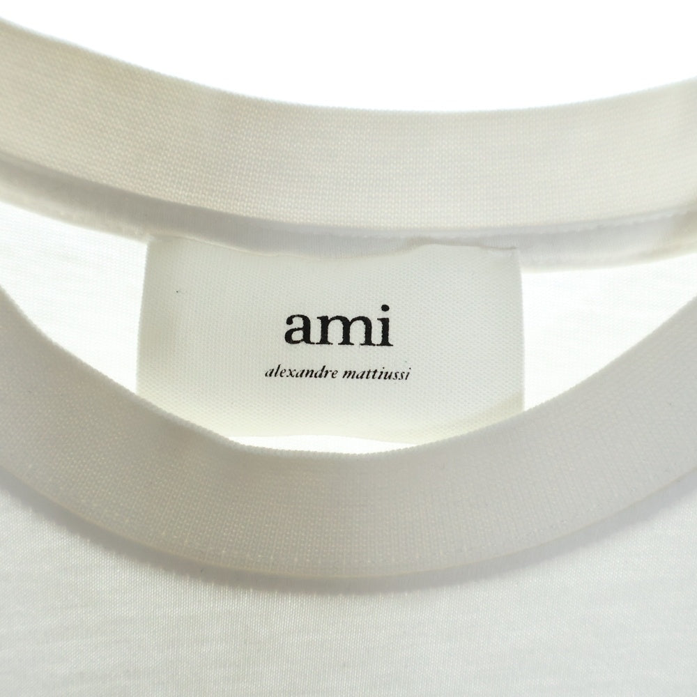 AMI Alexandre Mattiussi(アミアレクサンドルマテュッシ) AMI DE COEUR T-SHIRT ロゴ刺繍半袖Tシャツ ホワイト BFUTS001.724