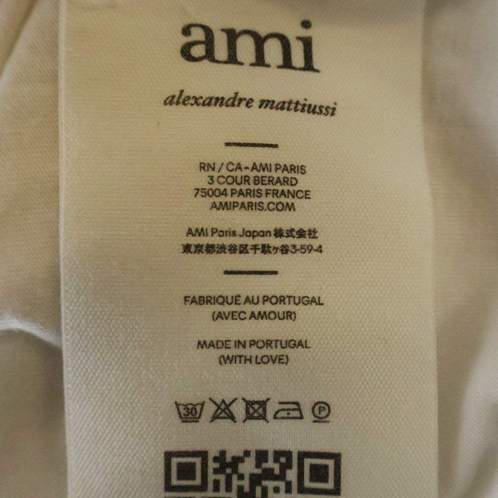 AMI Alexandre Mattiussi(アミアレクサンドルマテュッシ) AMI DE COEUR T-SHIRT ロゴ刺繍半袖Tシャツ ホワイト BFUTS001.724
