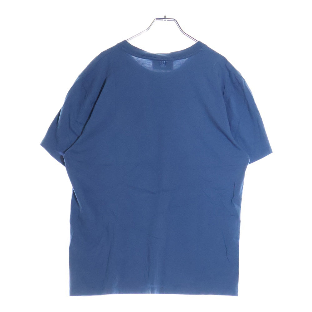 AMI Alexandre Mattiussi(アミアレクサンドルマテュッシ) AMI DE COEUR T-SHIRT ロゴ刺繍半袖Tシャツ ブルー A20HJ108.723
