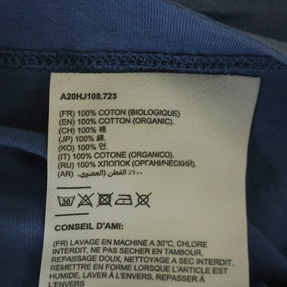 AMI Alexandre Mattiussi(アミアレクサンドルマテュッシ) AMI DE COEUR T-SHIRT ロゴ刺繍半袖Tシャツ ブルー A20HJ108.723