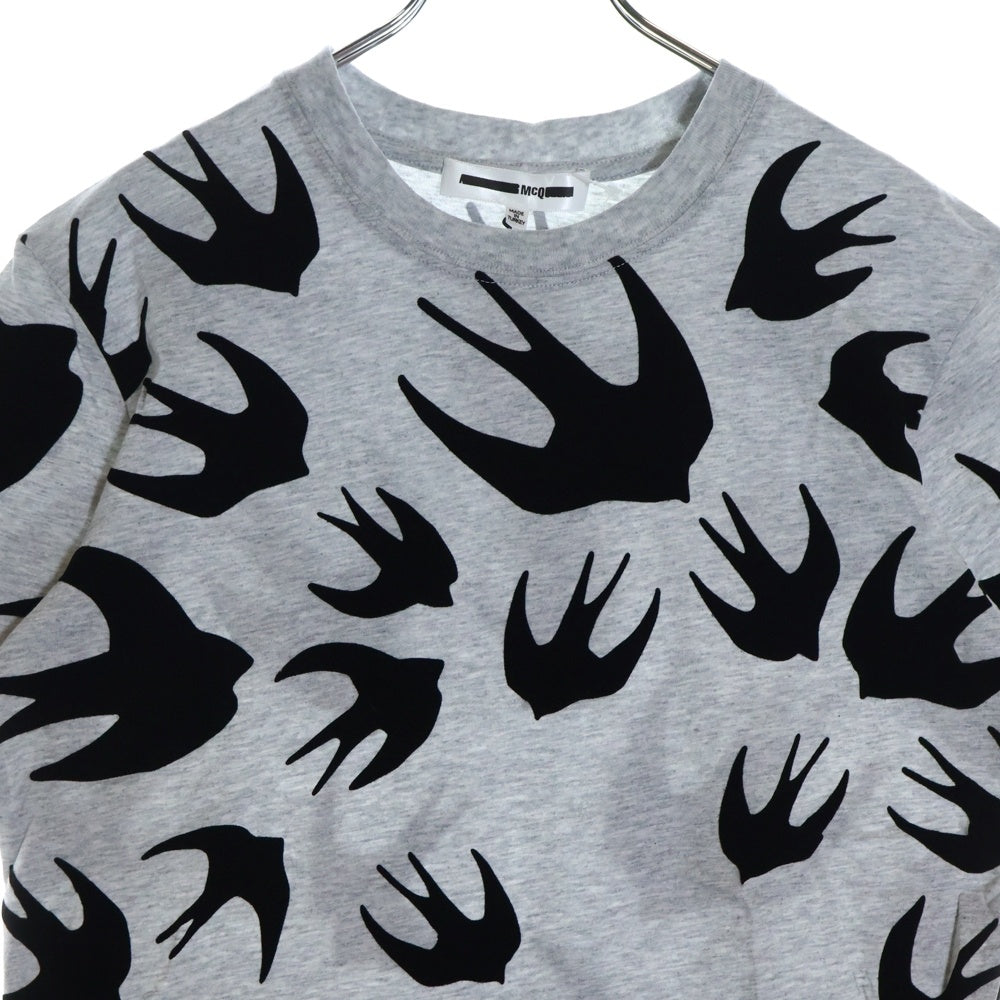 Alexander McQueen(アレキサンダーマックイーン) Swallow Printing T-Shirt 半袖Tシャツ グレー 291571 RLT86