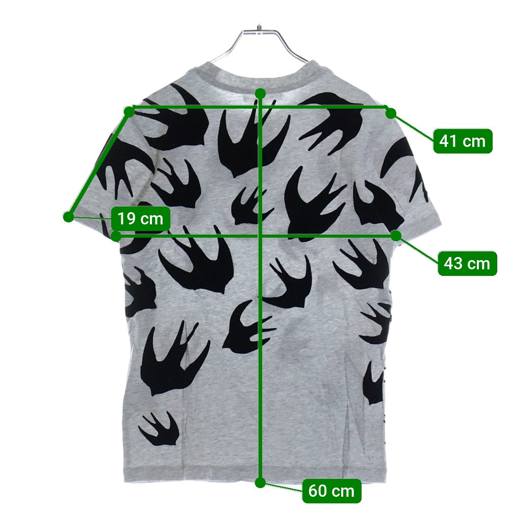 Alexander McQueen(アレキサンダーマックイーン) Swallow Printing T-Shirt 半袖Tシャツ グレー 291571 RLT86