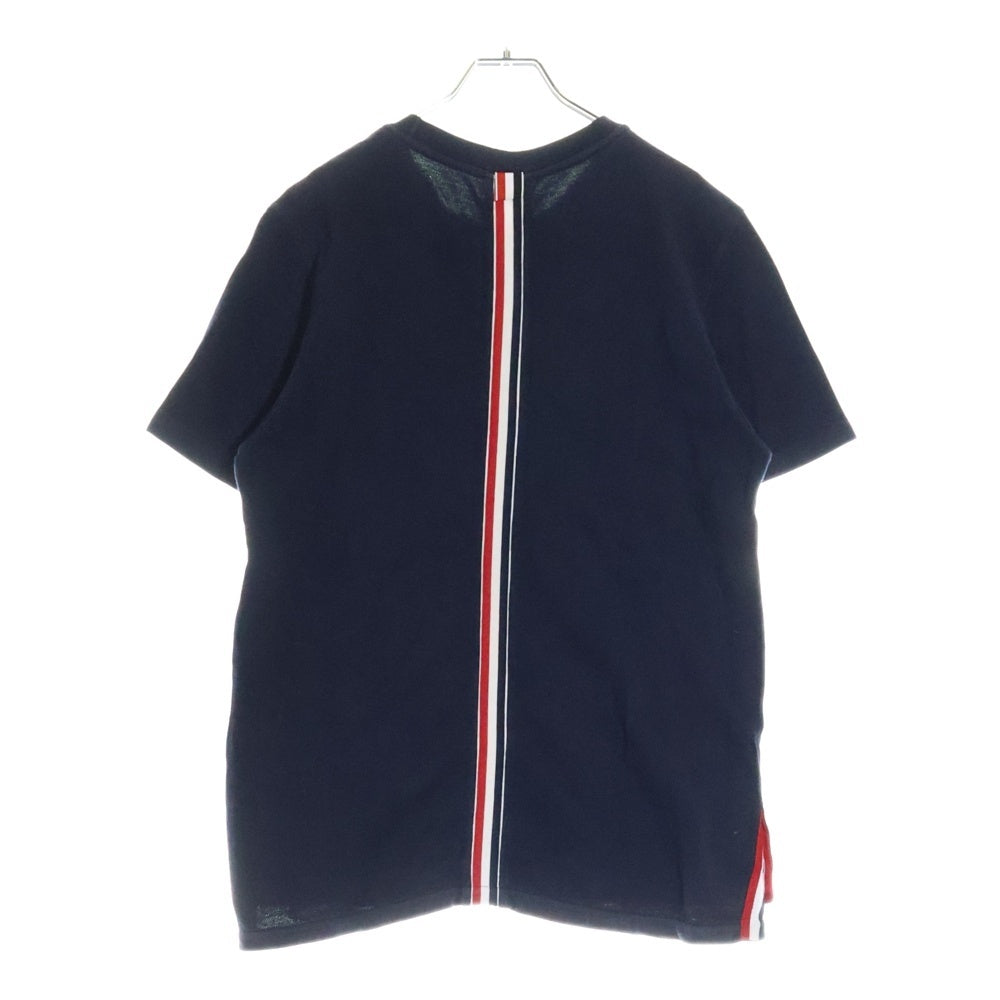THOM BROWNE(トムブラウン) Cotton Pique Center Back Stripe Relaxed Fit Short Sleeve T-Shirt 半袖Tシャツ ネイビー MJS056A-00050415