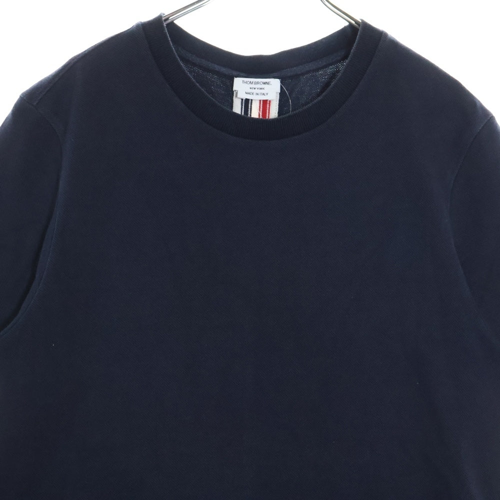 THOM BROWNE(トムブラウン) Cotton Pique Center Back Stripe Relaxed Fit Short Sleeve T-Shirt 半袖Tシャツ ネイビー MJS056A-00050415