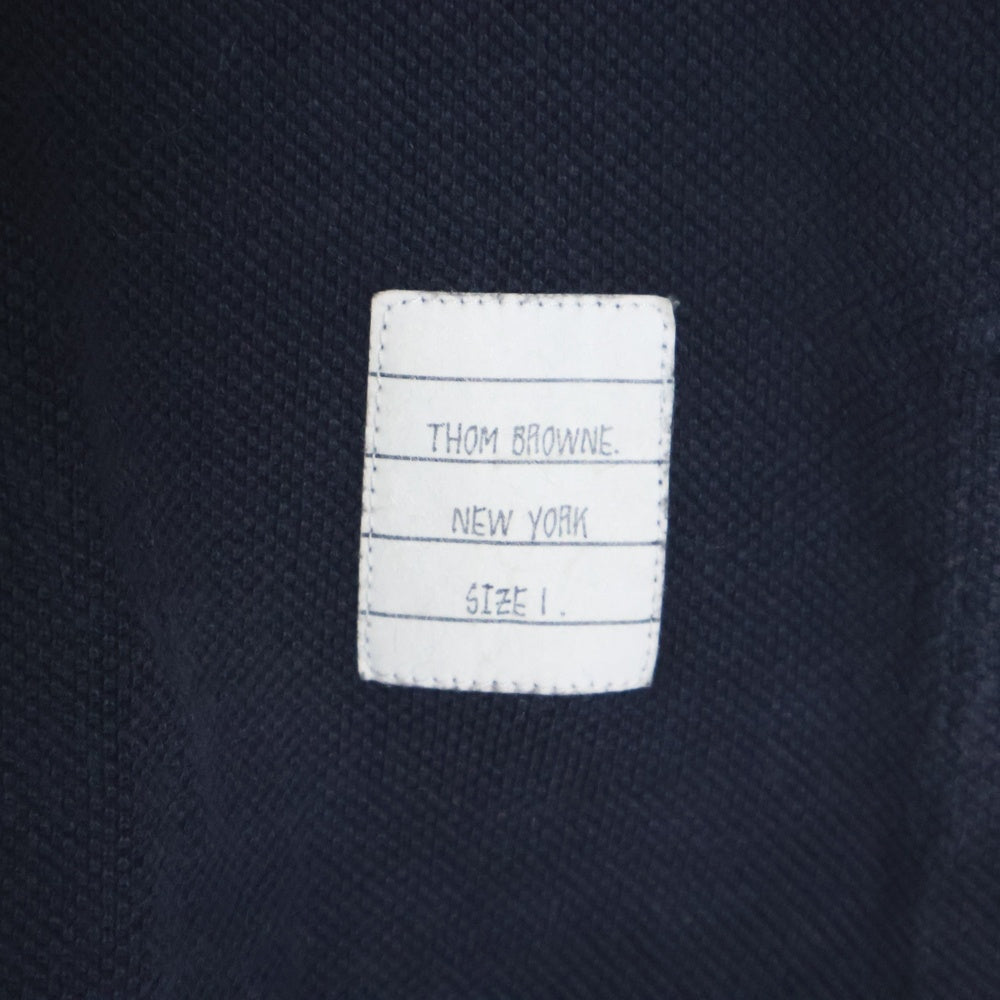 THOM BROWNE(トムブラウン) Cotton Pique Center Back Stripe Relaxed Fit Short Sleeve T-Shirt 半袖Tシャツ ネイビー MJS056A-00050415