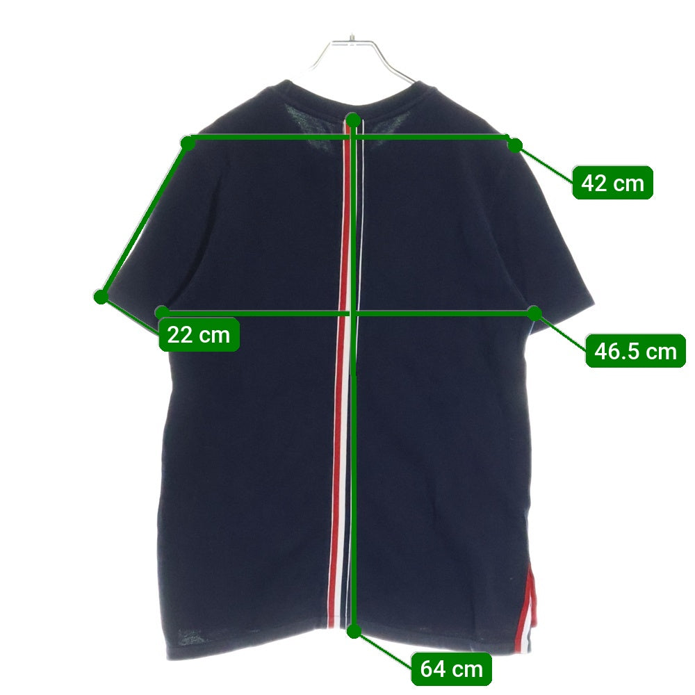 THOM BROWNE(トムブラウン) Cotton Pique Center Back Stripe Relaxed Fit Short Sleeve T-Shirt 半袖Tシャツ ネイビー MJS056A-00050415