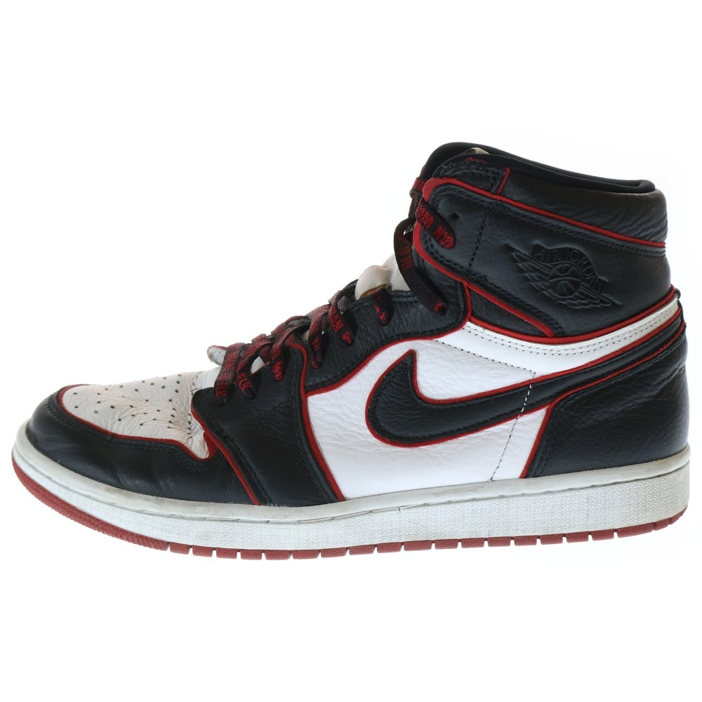 NIKE(ナイキ) AIR JORDAN1 RETRO HIGH OG エアジョーダン1 ブラッドライン ハイカットスニーカー ブラック/ホワイト US10.5/28.5cm 555088-062