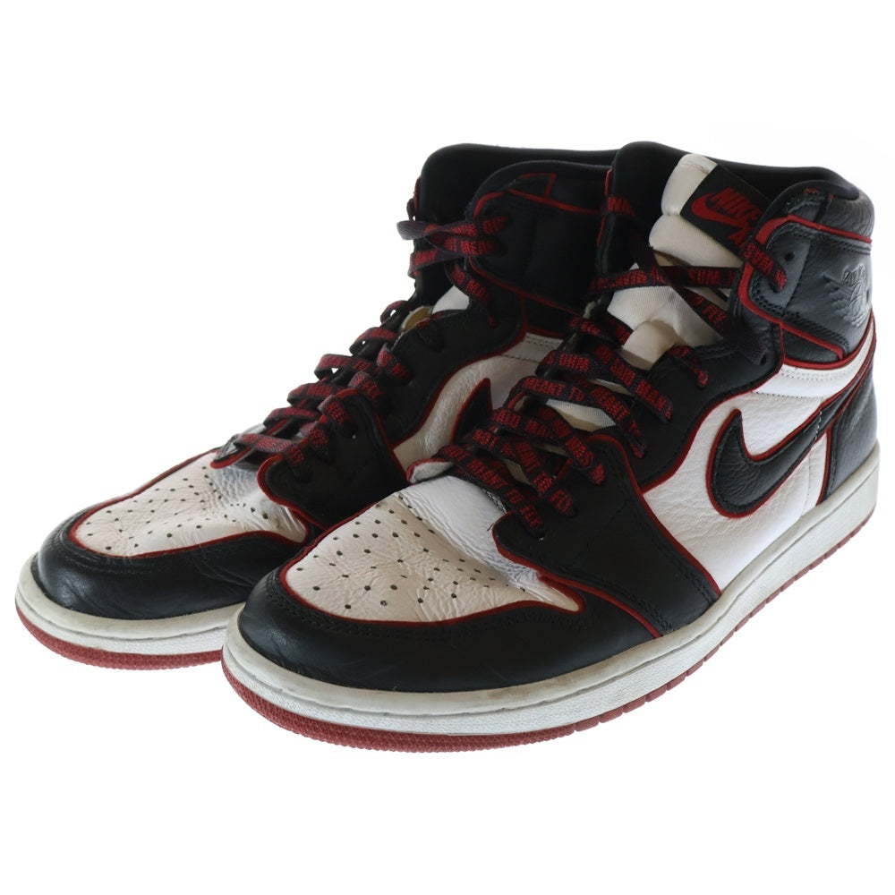 NIKE(ナイキ) AIR JORDAN1 RETRO HIGH OG エアジョーダン1 ブラッドライン ハイカットスニーカー ブラック/ホワイト US10.5/28.5cm 555088-062
