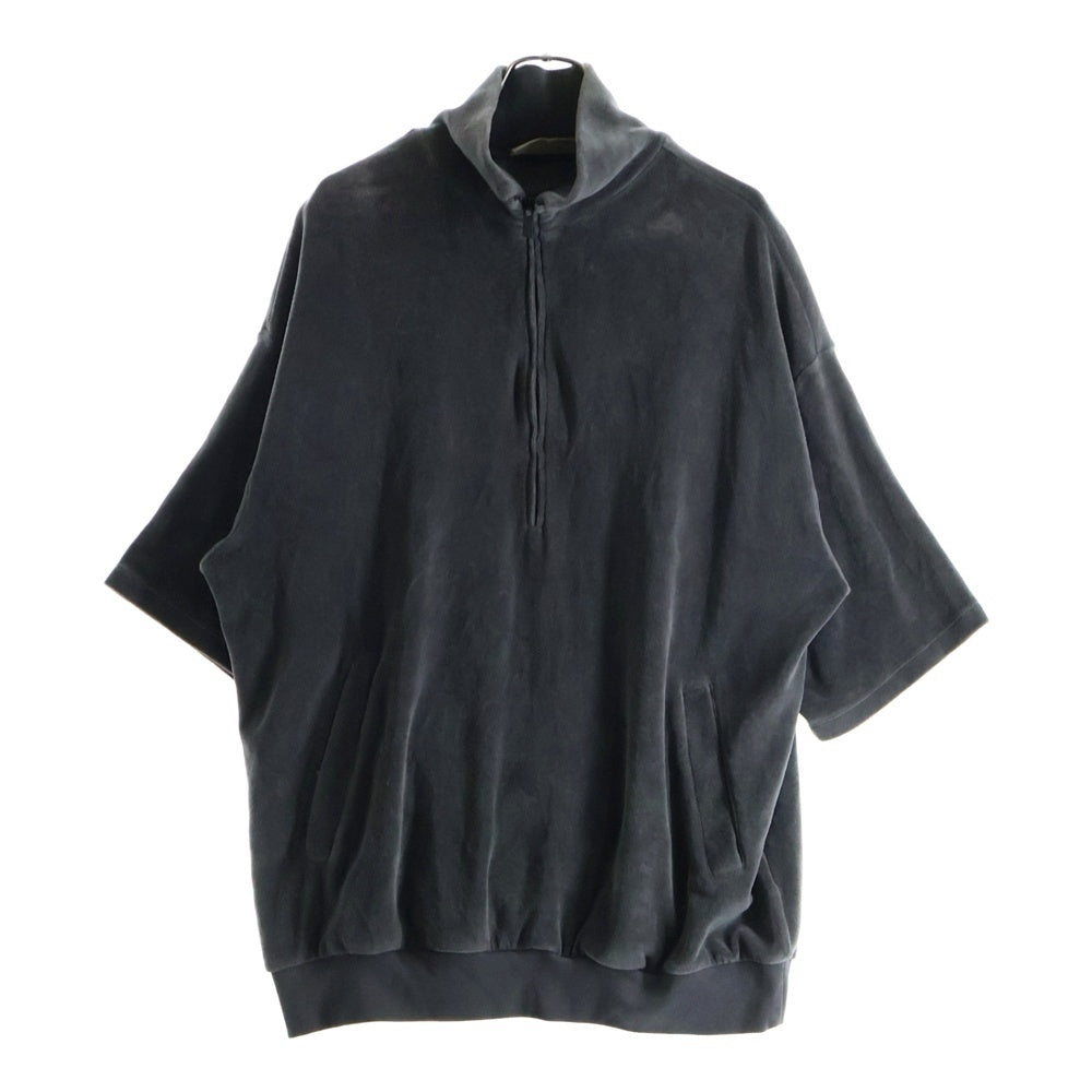 FEAR OF GOD ESSENTIALS(フィアオブゴッド エッセンシャルズ) VELOR TRACK SHIRT ハーフジップ ベロア半袖シャツ グレー