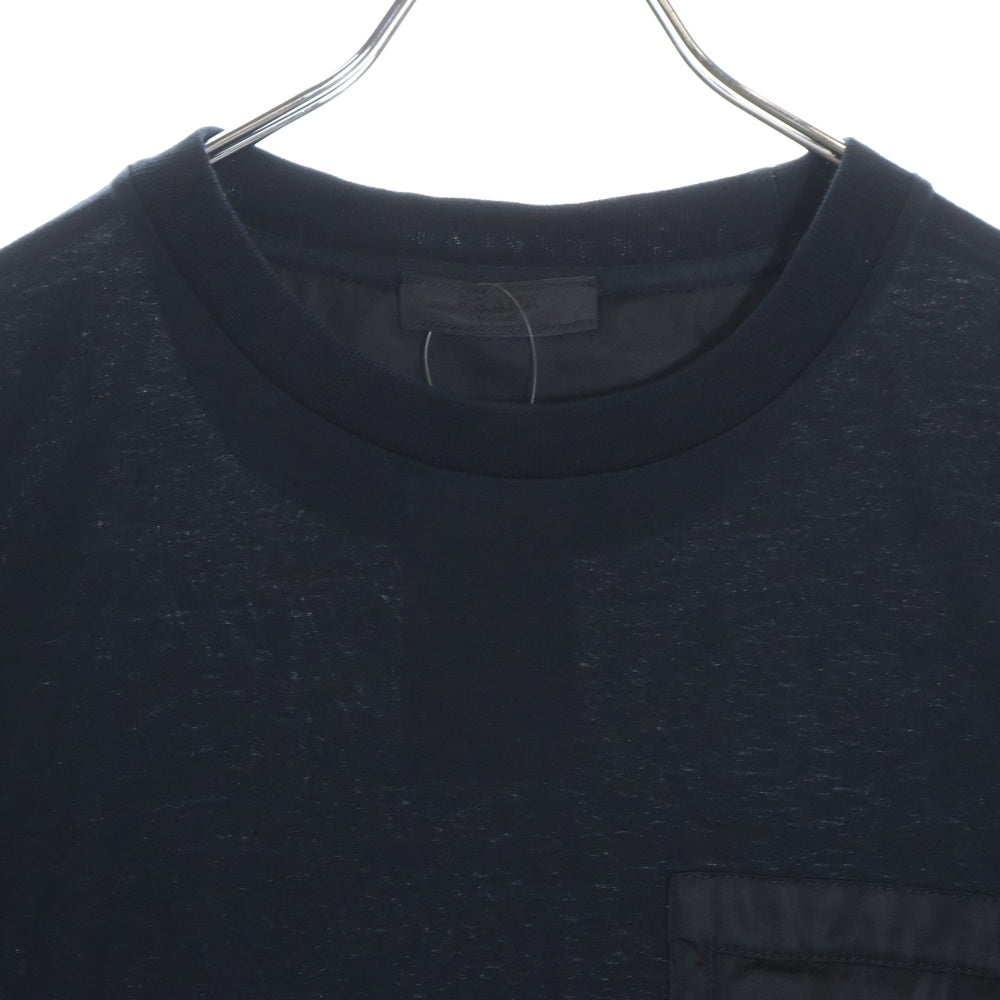 PRADA(プラダ) Re-Nylon T-Shirt リナイロン トライアングルロゴ 半袖Tシャツ ブラック UJN661 S202 1WQ5