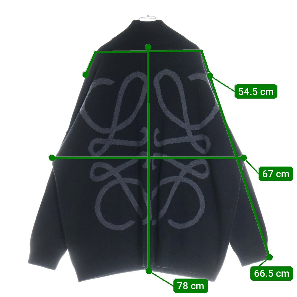LOEWE(ロエベ) 22SS Half Zip Knit アナグラムロゴ ハーフジップニットセーター ブラック H526Y14KAC