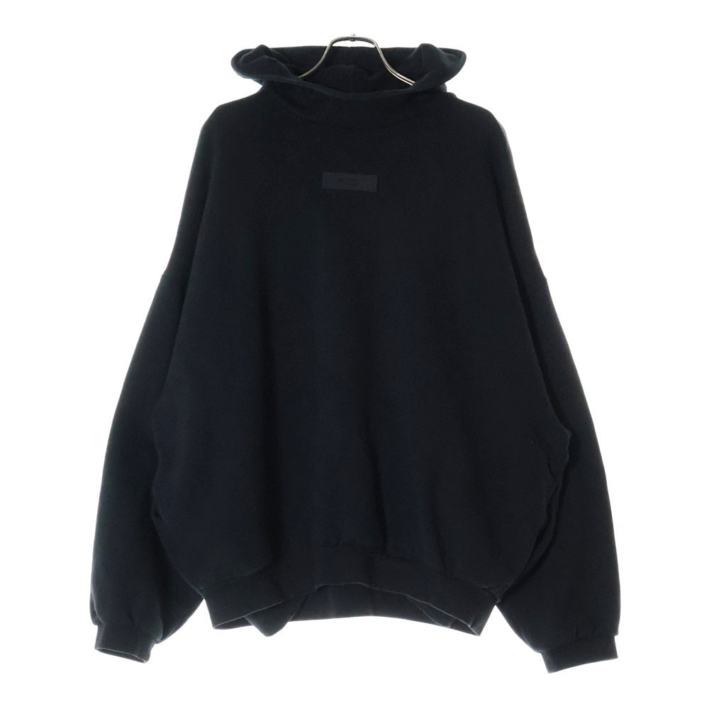 FEAR OF GOD ESSENTIALS(フィアオブゴッド エッセンシャルズ) HOODIE ラバーロゴ プルオーバースウェットパーカー フーディー ブラック