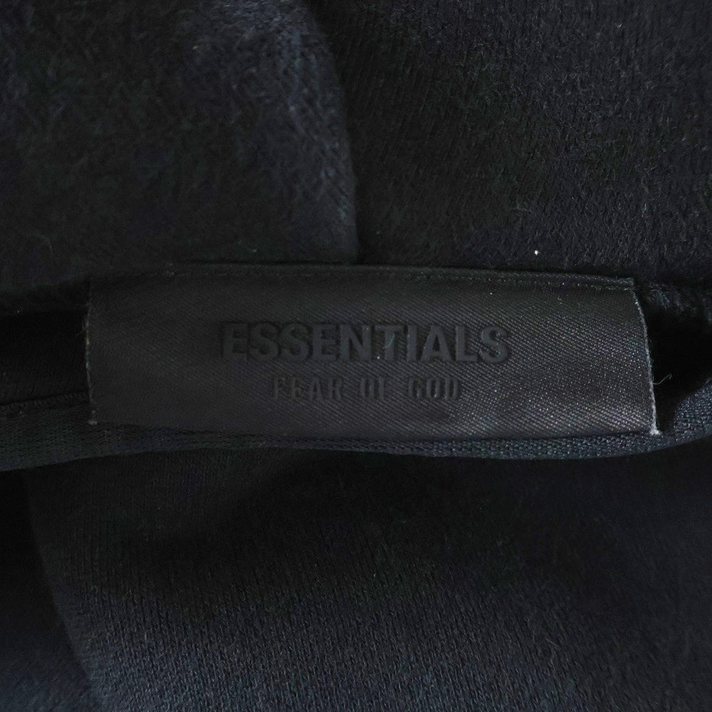 FEAR OF GOD ESSENTIALS(フィアオブゴッド エッセンシャルズ) HOODIE ラバーロゴ プルオーバースウェットパーカー フーディー ブラック