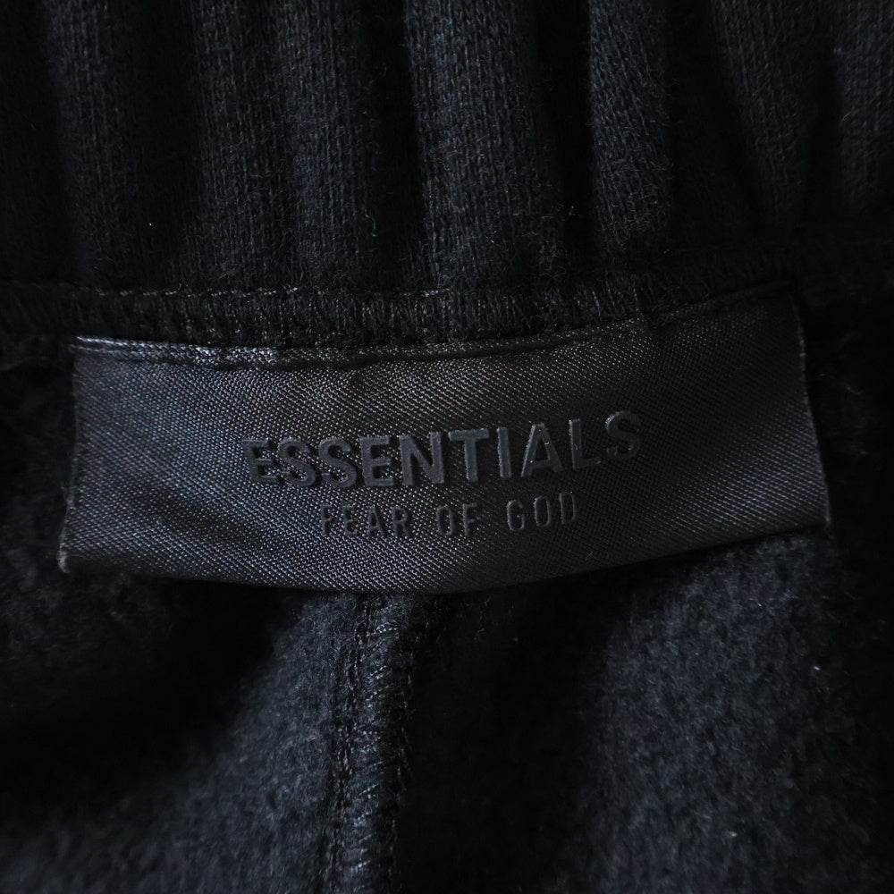 FEAR OF GOD ESSENTIALS(フィアオブゴッド エッセンシャルズ) SHORT PANTS ラバーロゴ スウェットハーフパンツ ショーツ ブラック