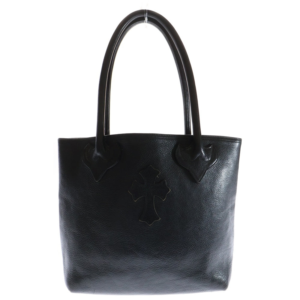 CHROME HEARTS(クロムハーツ) FS TOTE FSトート クロスパッチ付きレザートートバッグ ブラック