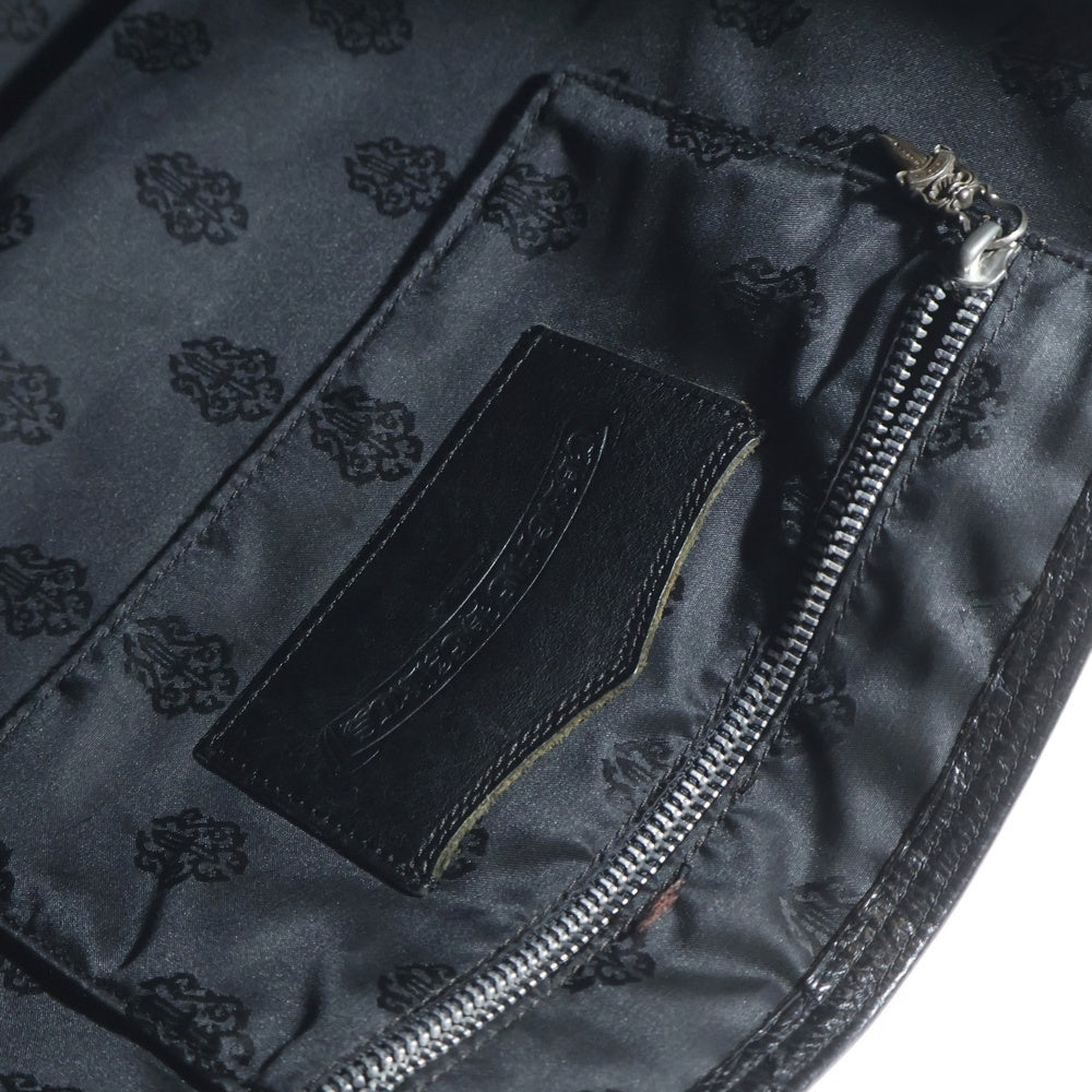 CHROME HEARTS(クロムハーツ) FS TOTE FSトート クロスパッチ付きレザートートバッグ ブラック