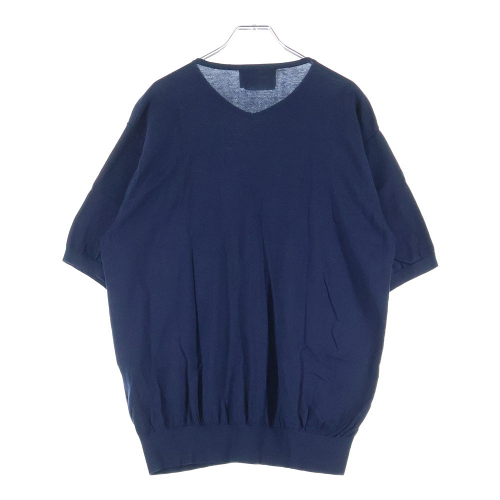 KITH(キス) 23SS Sylvan Knit V Neck T-Shirt ロゴ刺繍 半袖Tシャツ ネイビー KH030119