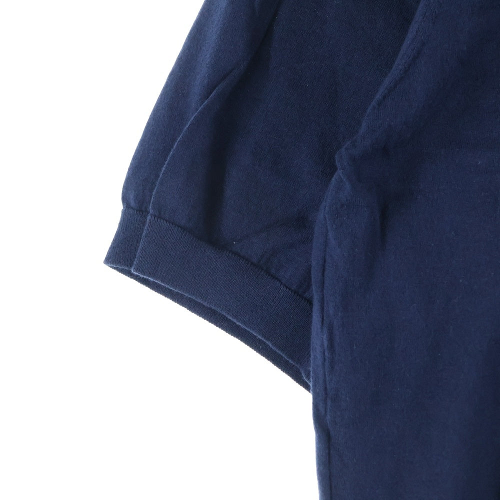 KITH(キス) 23SS Sylvan Knit V Neck T-Shirt ロゴ刺繍 半袖Tシャツ ネイビー KH030119