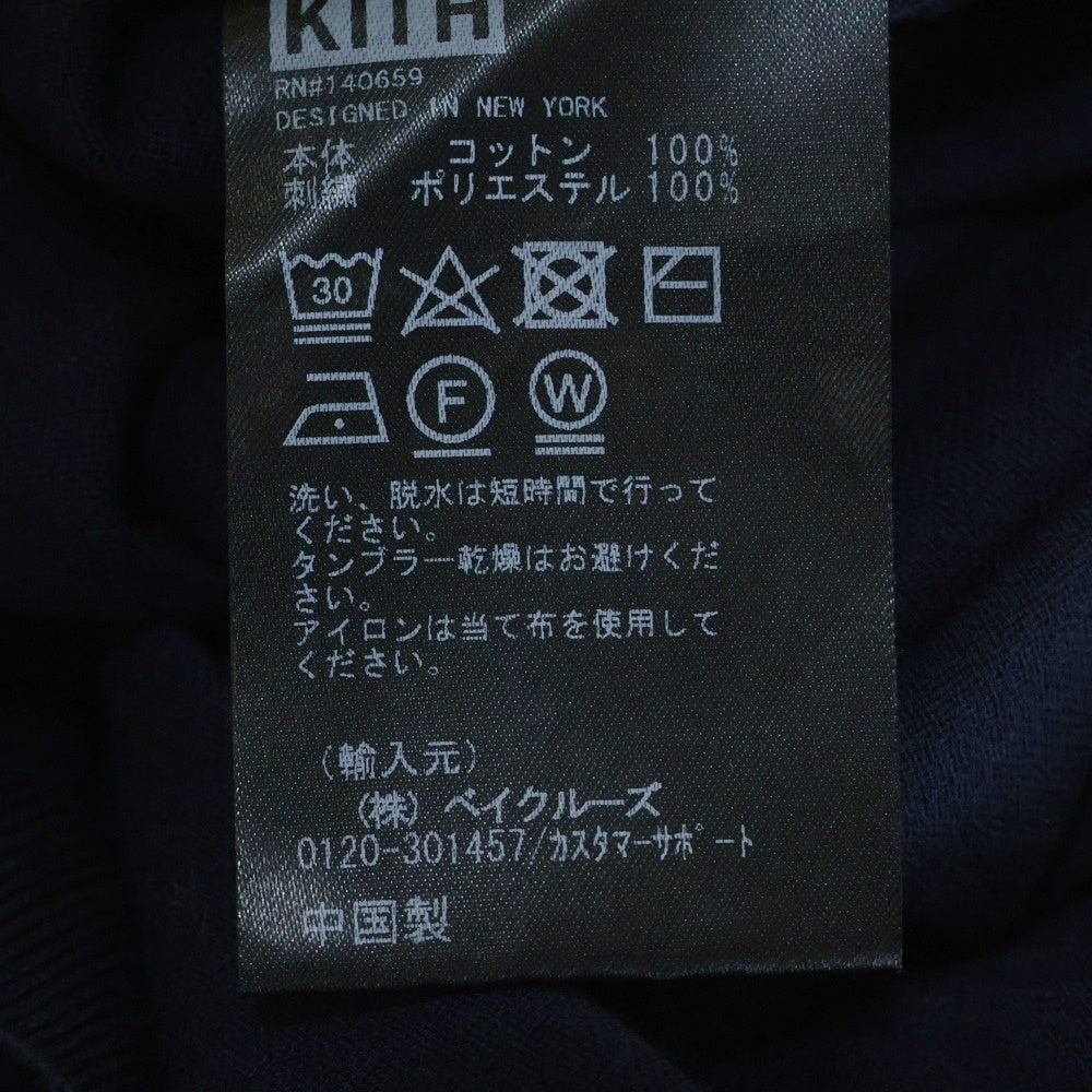 KITH(キス) 23SS Sylvan Knit V Neck T-Shirt ロゴ刺繍 半袖Tシャツ ネイビー KH030119