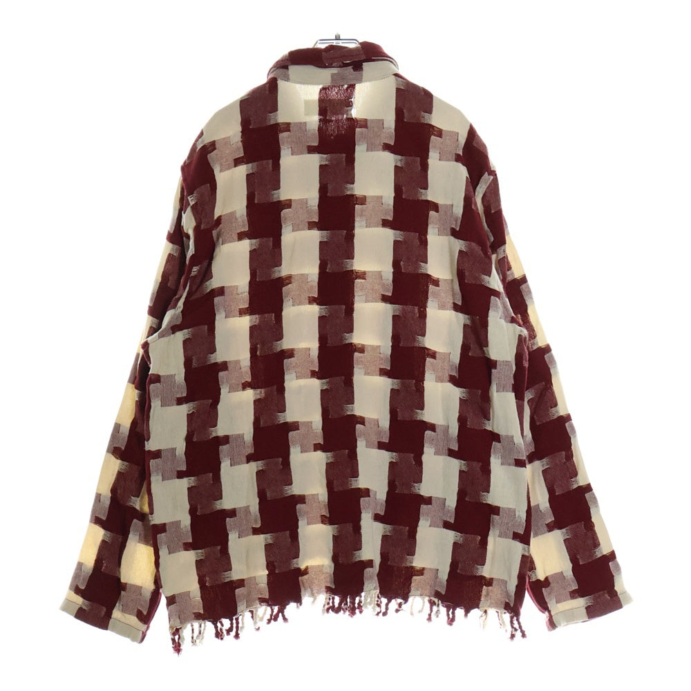 KITH(キス) 24SS Jumbo Houndstooth Overshirt ジャンボ ハウンドトゥース オーバーシャツ 長袖シャツ レッド