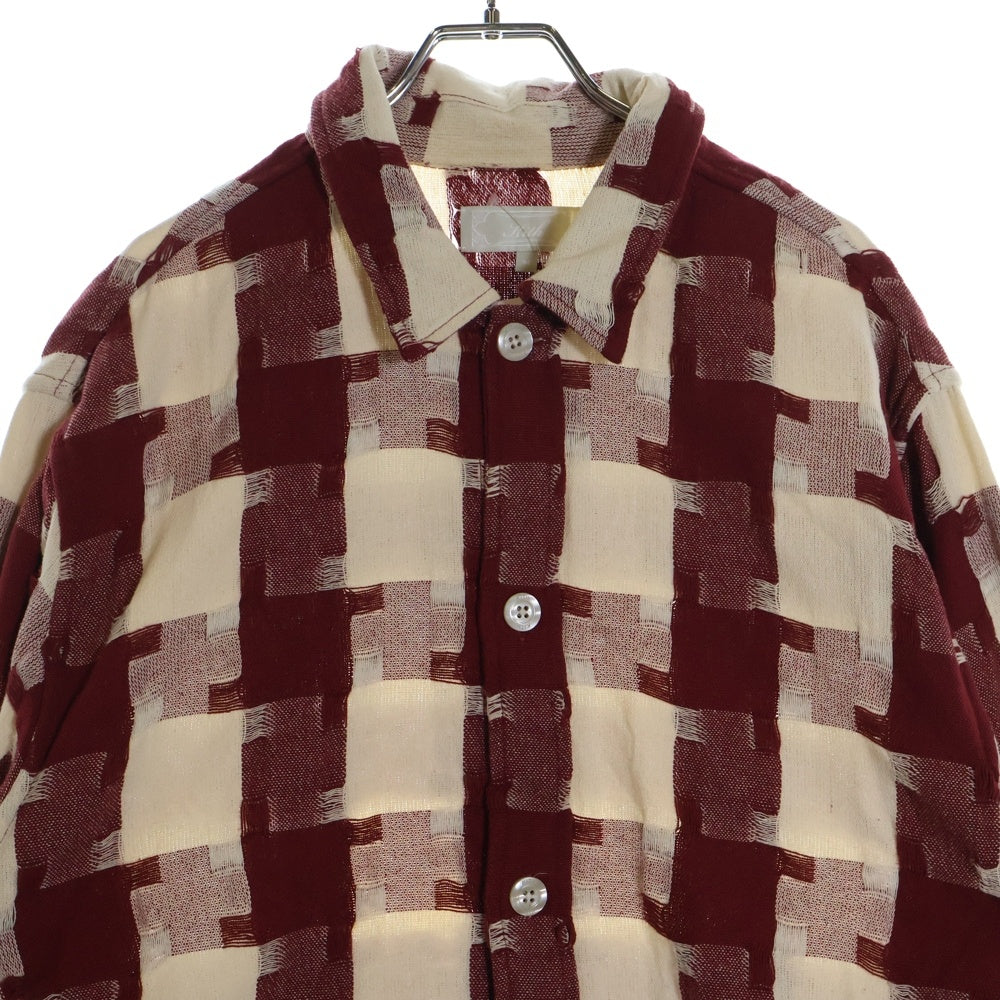 KITH(キス) 24SS Jumbo Houndstooth Overshirt ジャンボ ハウンドトゥース オーバーシャツ 長袖シャツ レッド
