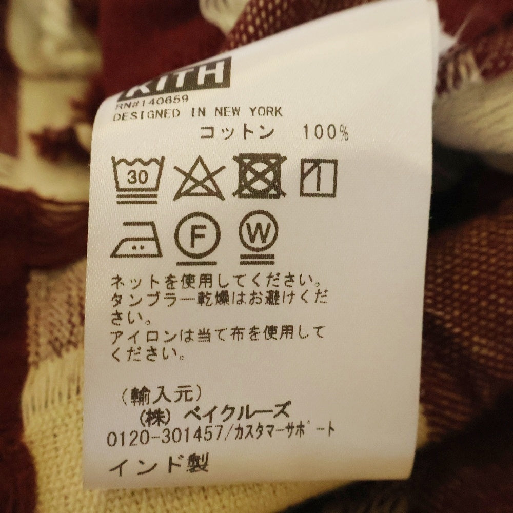 KITH(キス) 24SS Jumbo Houndstooth Overshirt ジャンボ ハウンドトゥース オーバーシャツ 長袖シャツ レッド