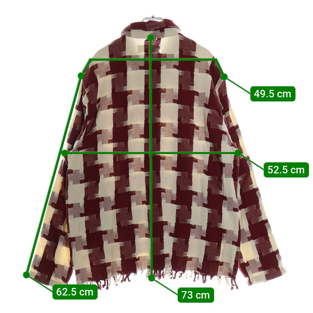 KITH(キス) 24SS Jumbo Houndstooth Overshirt ジャンボ ハウンドトゥース オーバーシャツ 長袖シャツ レッド
